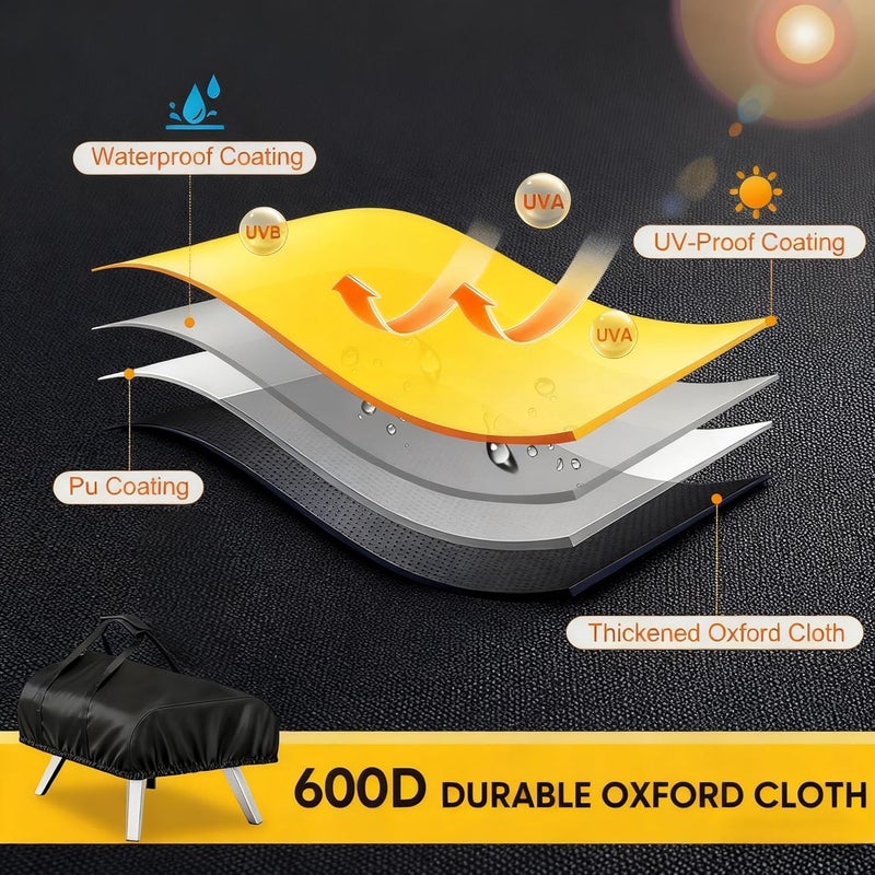 TwoPone Pizza Oven Cover for ooni Koda 16,Waterproof Pizza Oven Accessories Carry Cover for Outdoor,600D Pizza Oven Covers with Pocket - Image 4